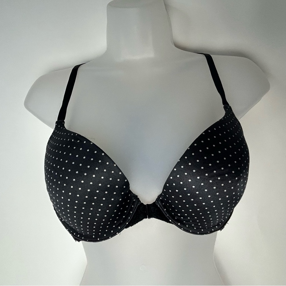 Maidenform Black & White‎ Polka Dots Lace Pushup Bra 36B